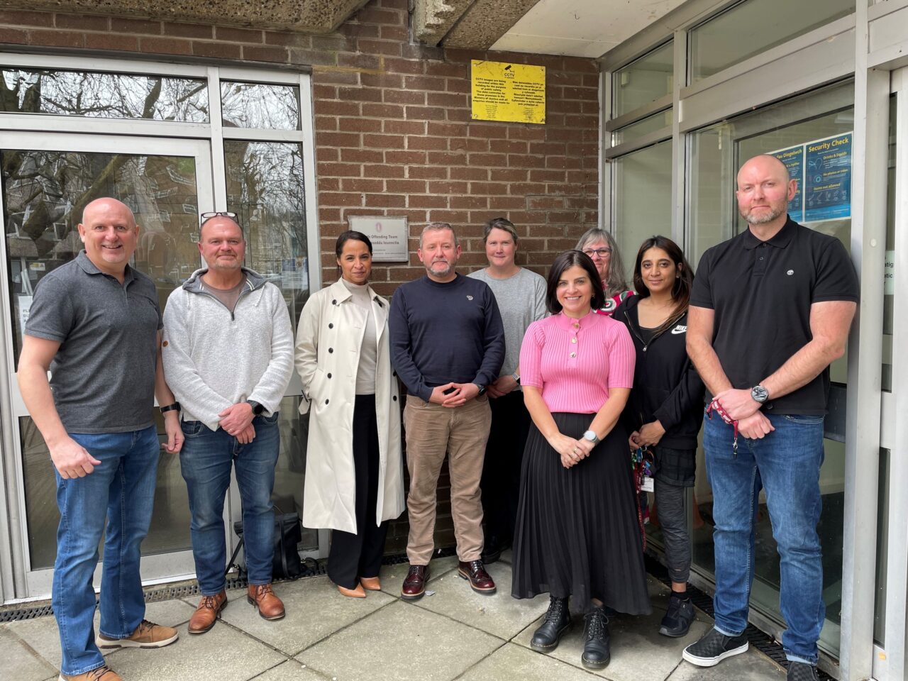A picture of the Commissioner with South Wales Police Youth Justice Officers and Youth Justice Service staff.