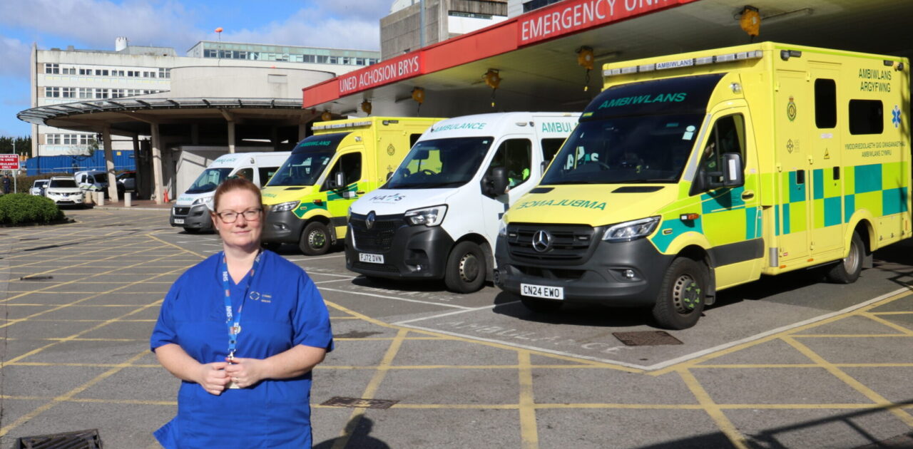 Violence Prevention Team Nurse standing outside emergency department